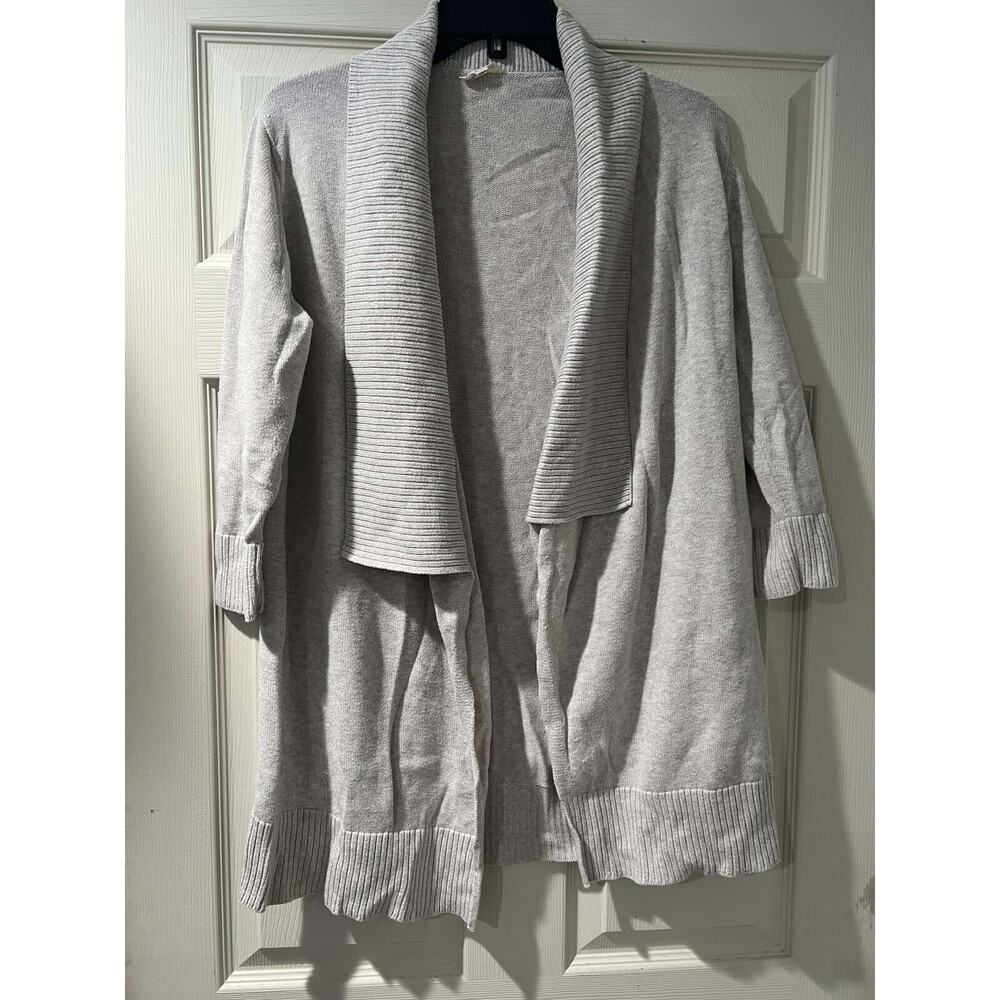 Eileen Fisher Women 100% Organic Cotton Waterfall Cardigan Gray Size M A000887 - Picture 2 of 9